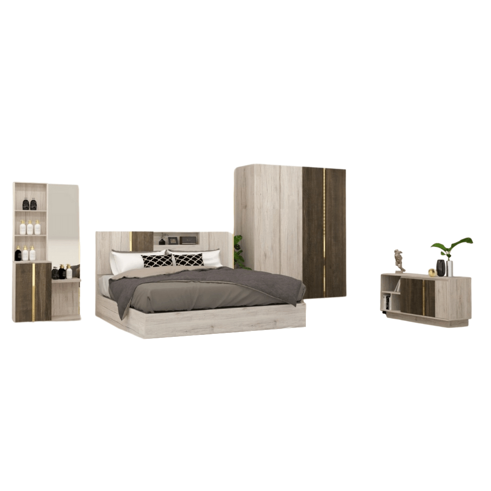 ชุดห้องนอน + ที่นอน PVC 6 ฟุต WISDOM DESIGN FURNITURE รุ่น ANANDA สีไวท์บอล/อัลมอนด์_0